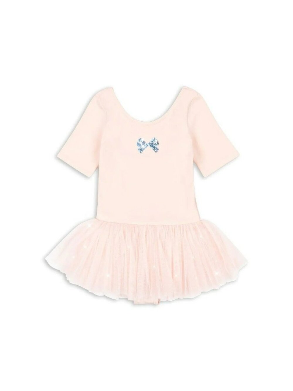 NWOT $95 Konges Sløjd BALLERINA DRESS Pale Dogwood Pink & Blue Sequin Bow Tutu 9